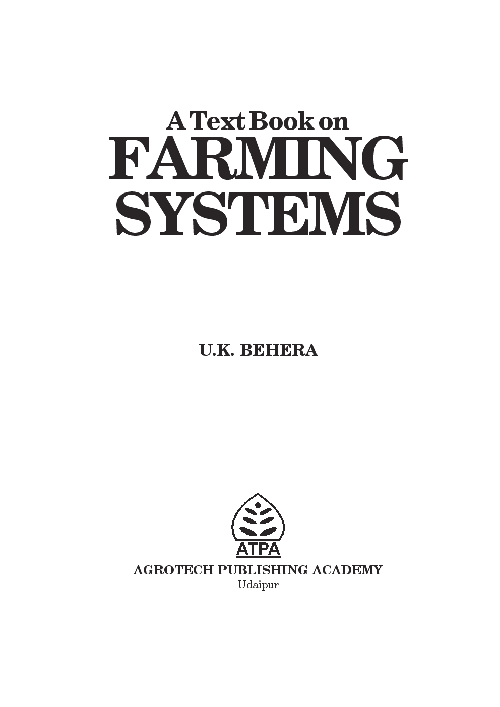 A Text Book Of Farming Systems By U.K. Behera - Page 2