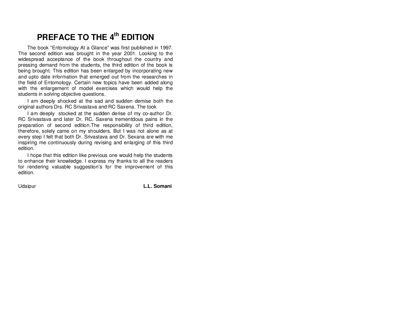 Entomology At A Glance Vol. I By R.C. Saxena, R.C. Srivastava, L.L. Somani - Page 4
