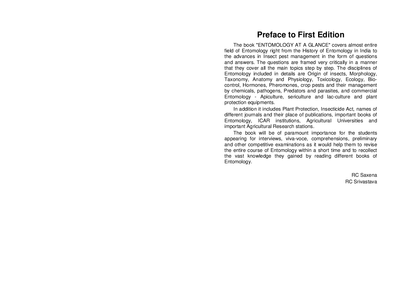 Entomology At A Glance Vol. I By R.C. Saxena, R.C. Srivastava, L.L. Somani - Page 5
