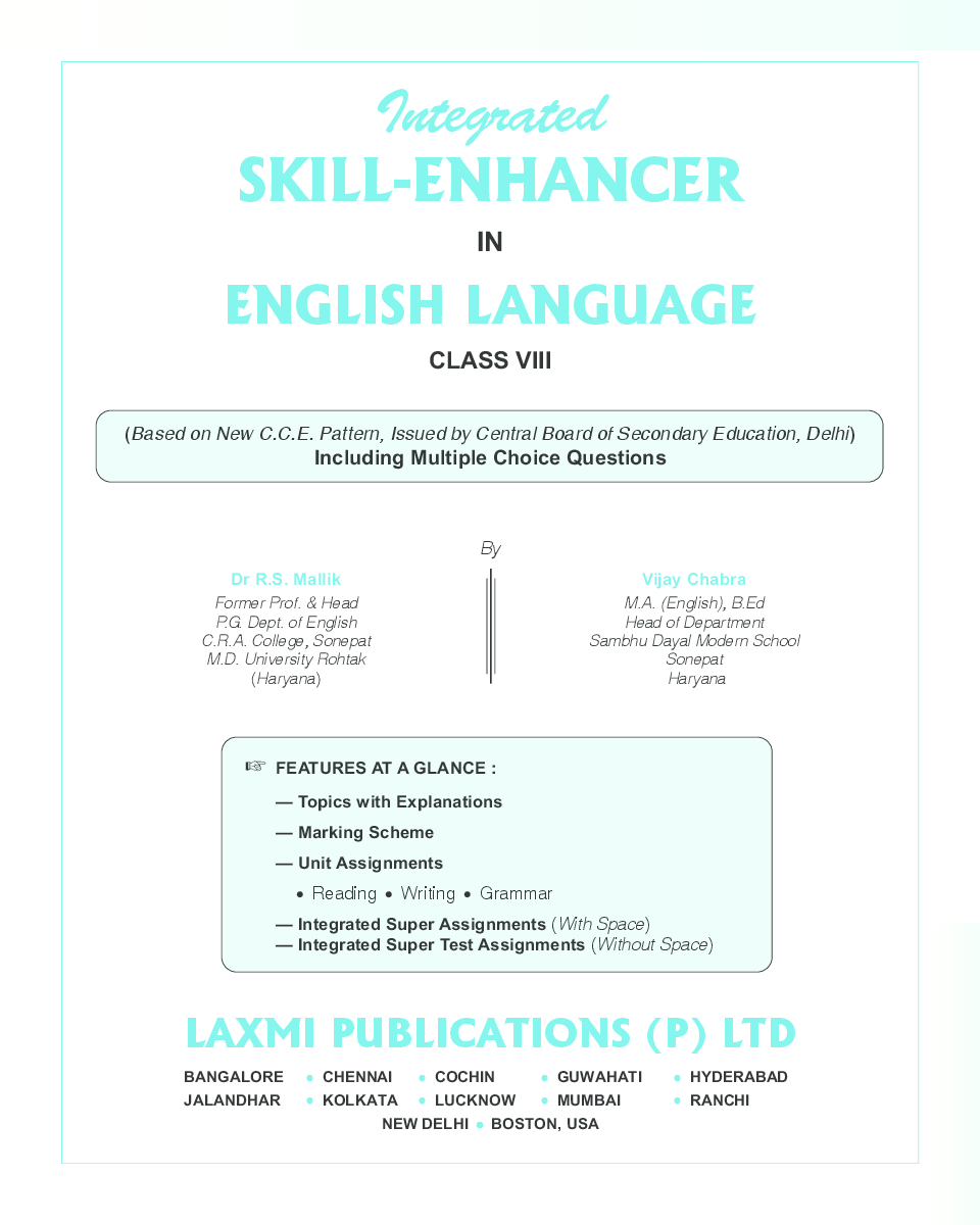 Skill Enhancer In English Language Class 8th - Page 5