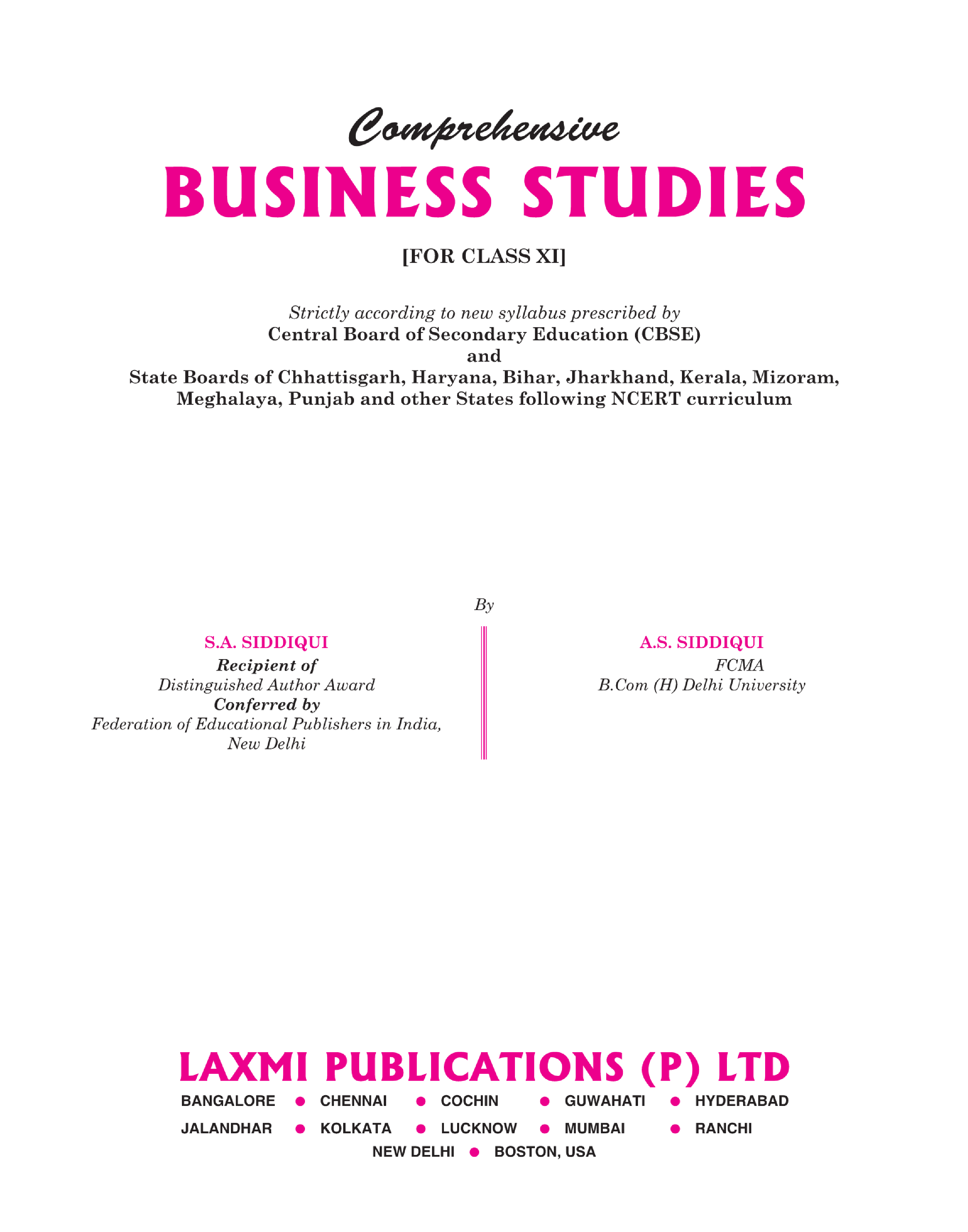 Comprehensive Business Studies Class-XI - Page 2