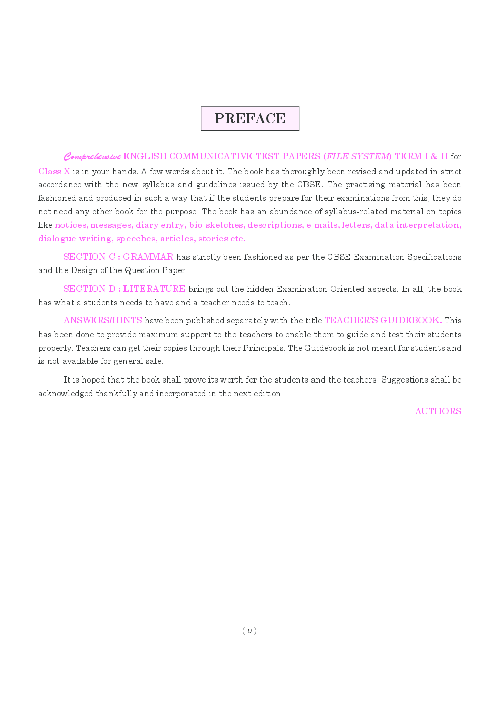 Comprehensive English Communicative Class-X Term I & II Vol-I & II - Page 5