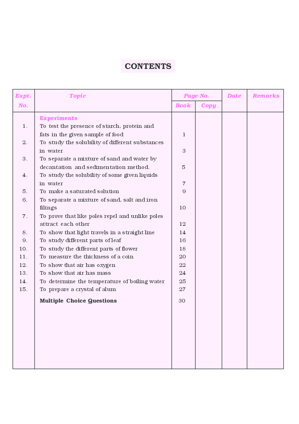Comprehensive Lab Manual Science Class-VI - Page 5