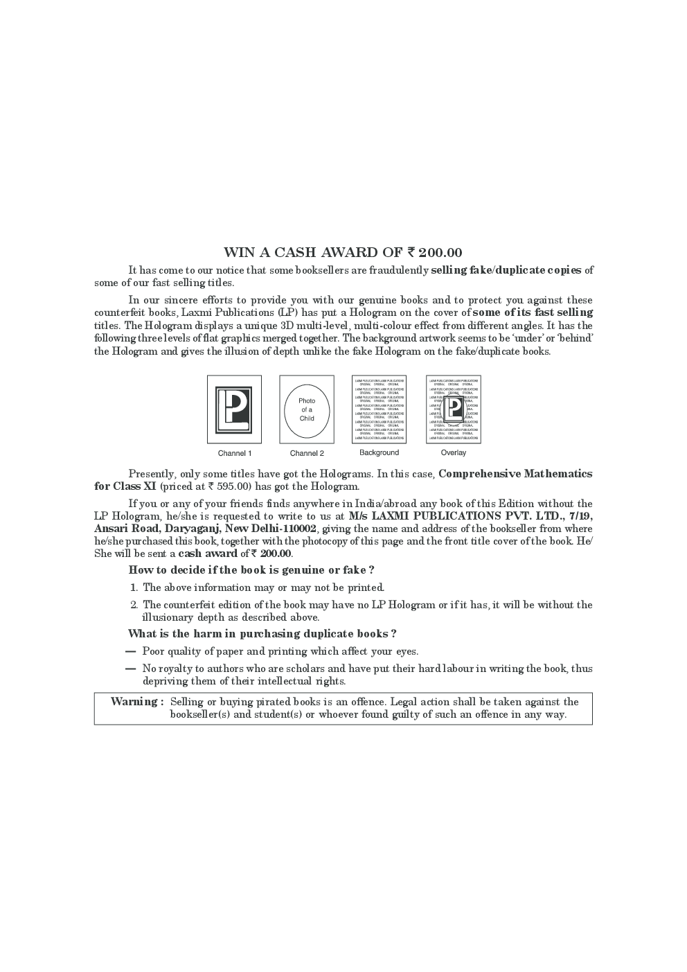 Comprehensive Mathematics with Bank of Questions Class-XI - Page 3