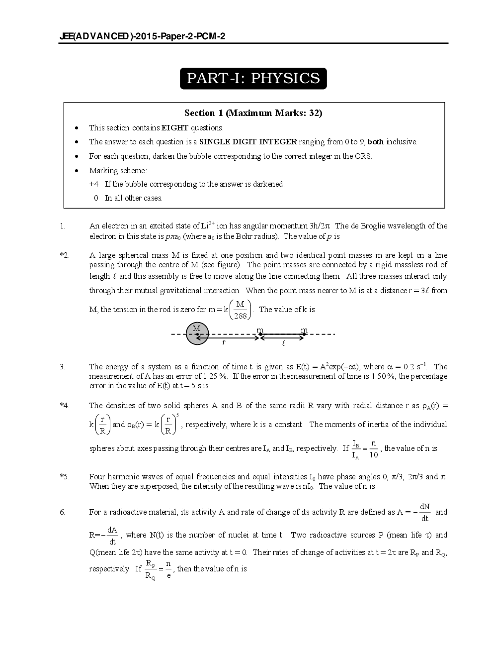 JEE-Advance Solved Question Papers - Paper 2 (Physics,Chemistry,Maths) 2013-2015 - Page 2