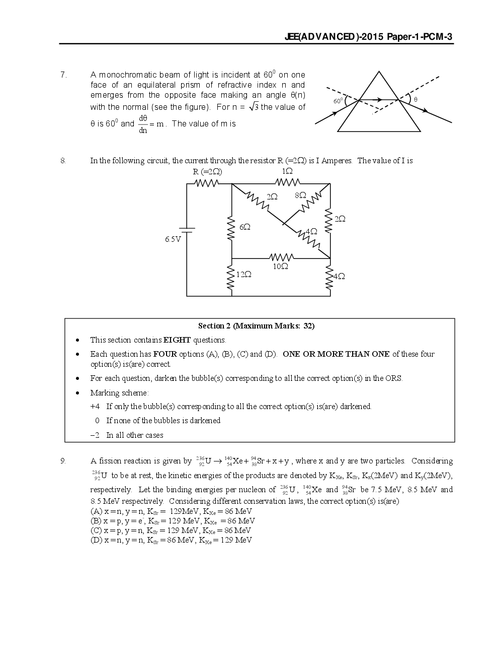 JEE-Advance Solved Question Papers - Paper 2 (Physics,Chemistry,Maths) 2013-2015 - Page 3