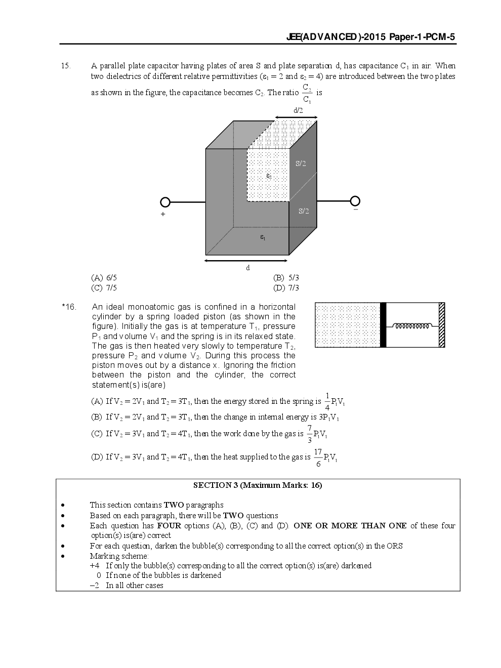JEE-Advance Solved Question Papers - Paper 2 (Physics,Chemistry,Maths) 2013-2015 - Page 5
