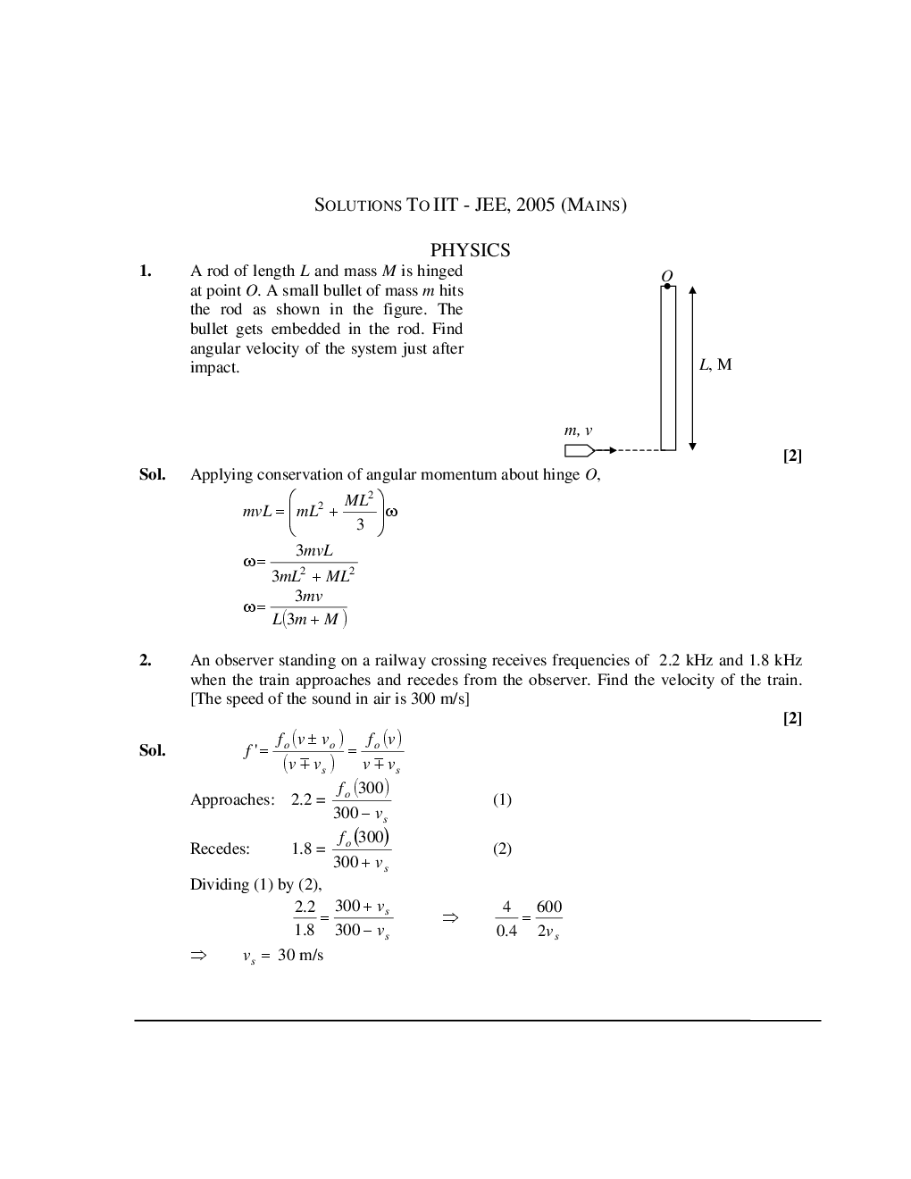 IIT-JEE Main Solved Question Papers (Physics,Chemistry,Maths) 2004-2005 - Page 2