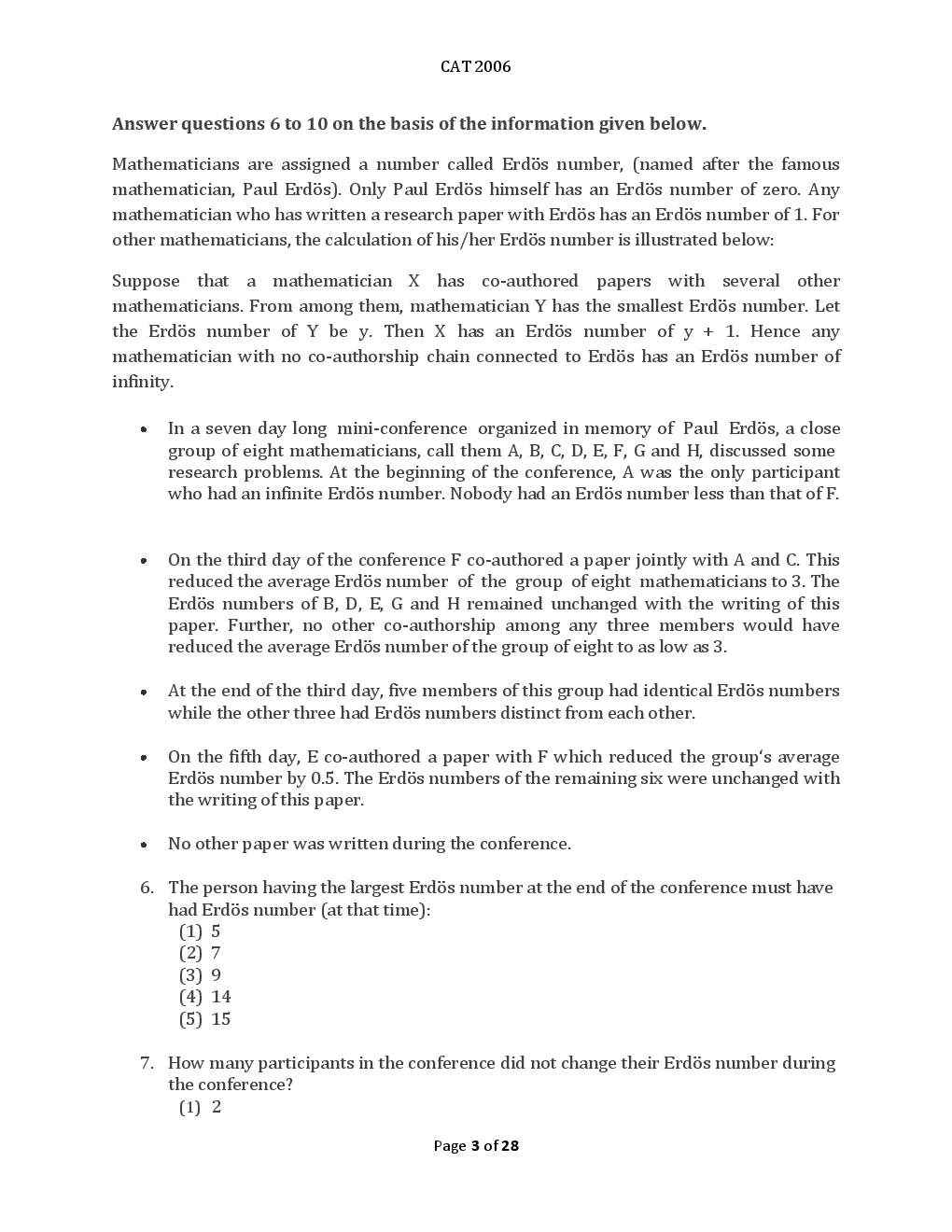 CAT Previous Year Solved Question Papers  2006 - Page 4