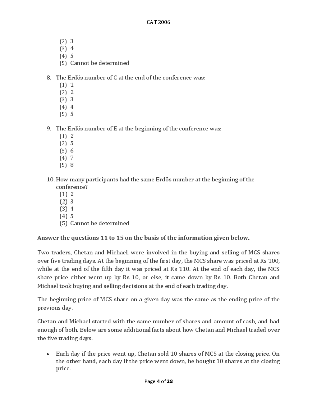 CAT Previous Year Solved Question Papers  2006 - Page 5