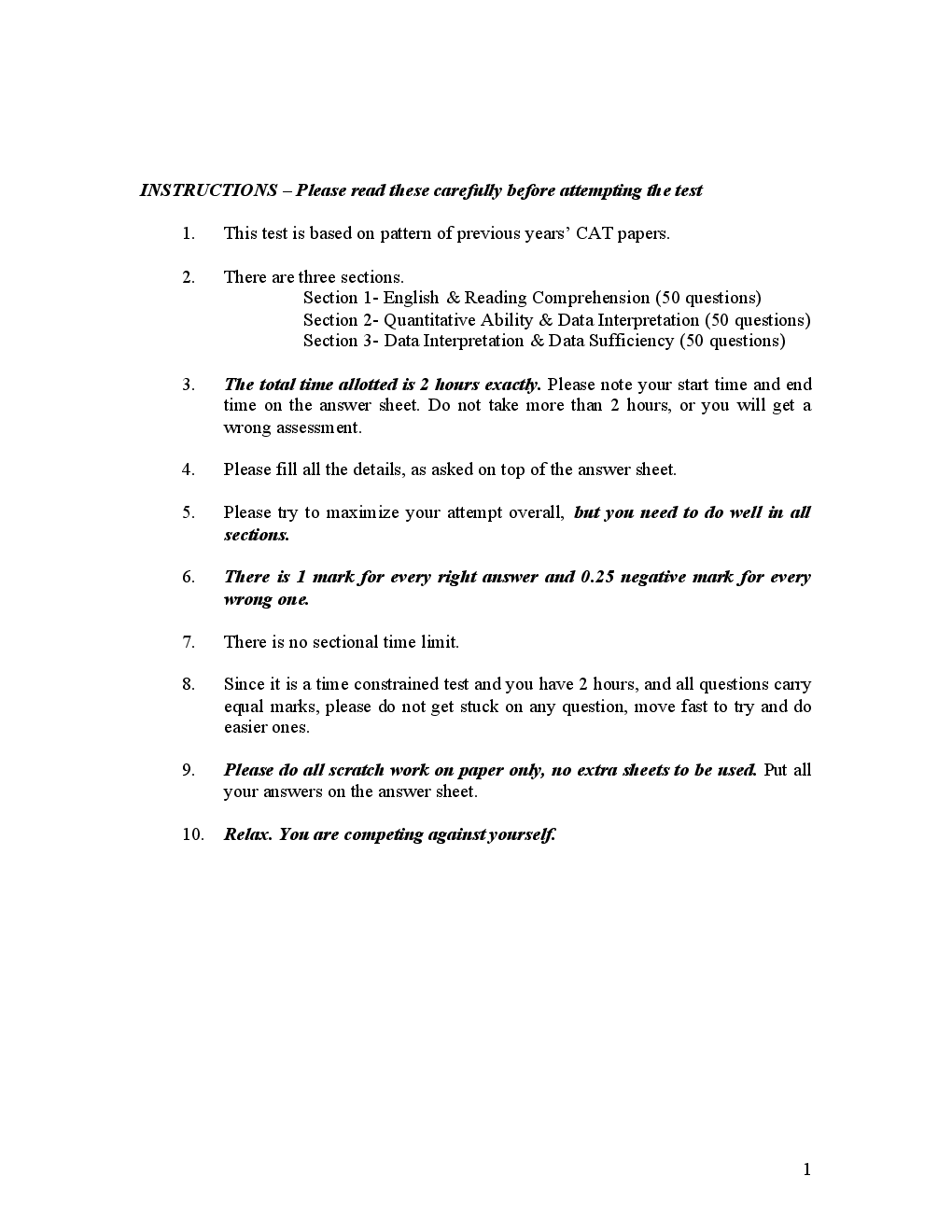 CAT Previous Year Solved Question Papers  2012 - Page 2