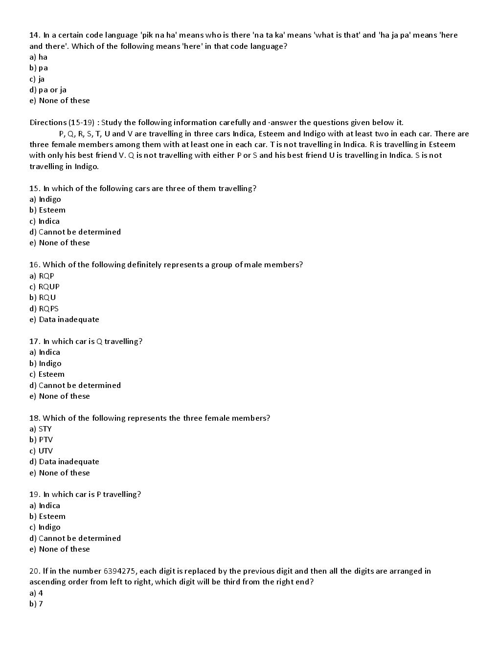 BANK PO Sample Question Papers For Haryana Gramin Bank - Page 4