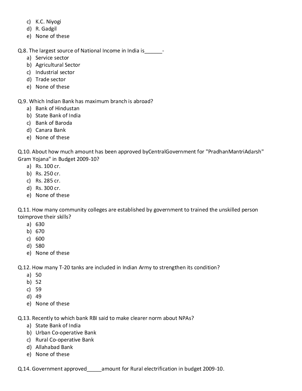 BANK PO Sample Question Papers For Andhra Bank - Page 3