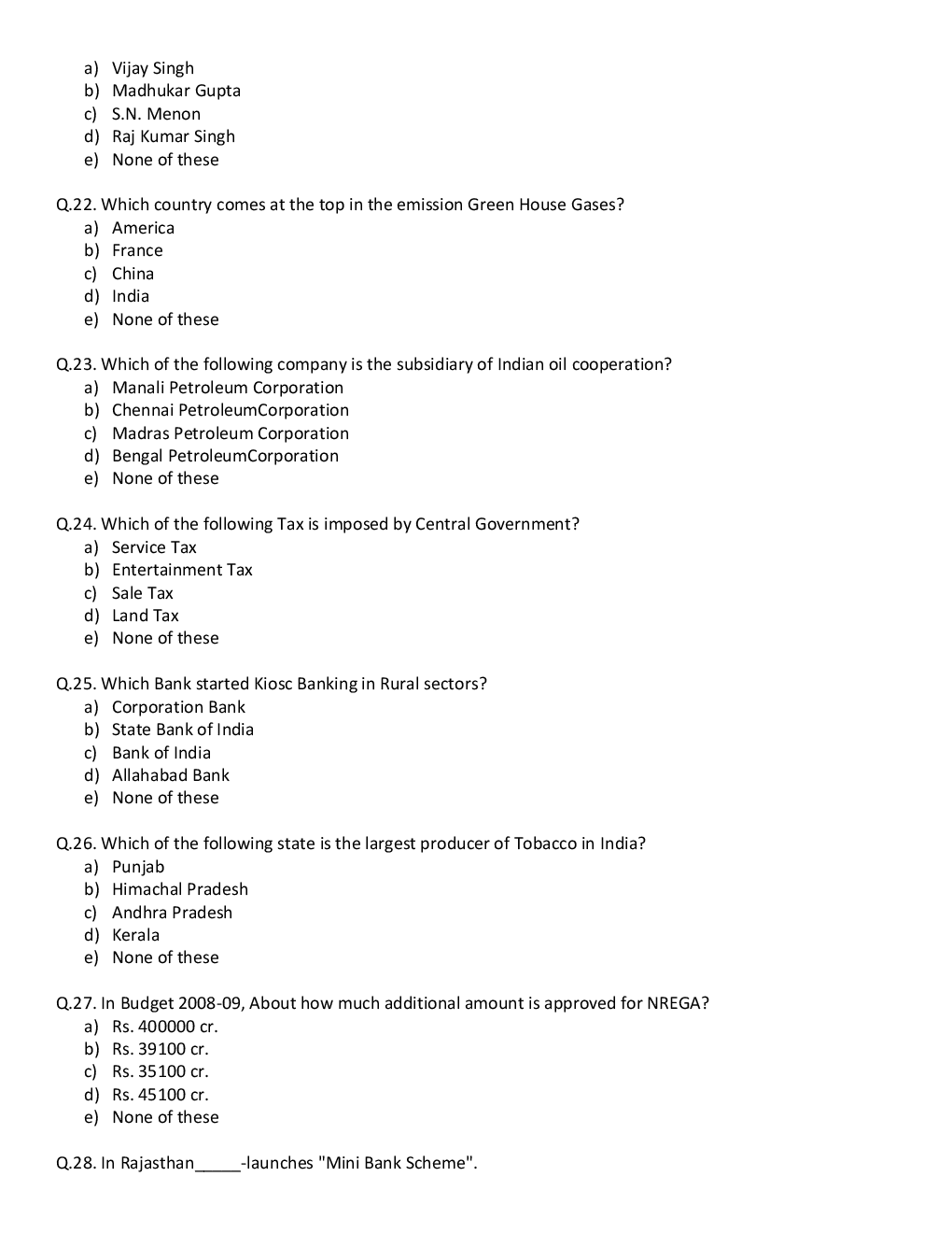 BANK PO Sample Question Papers For Andhra Bank - Page 5