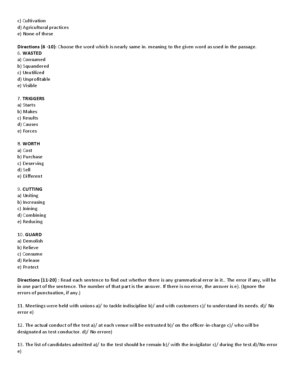 BANK PO Sample Question Papers For IDBI Bank - Page 3