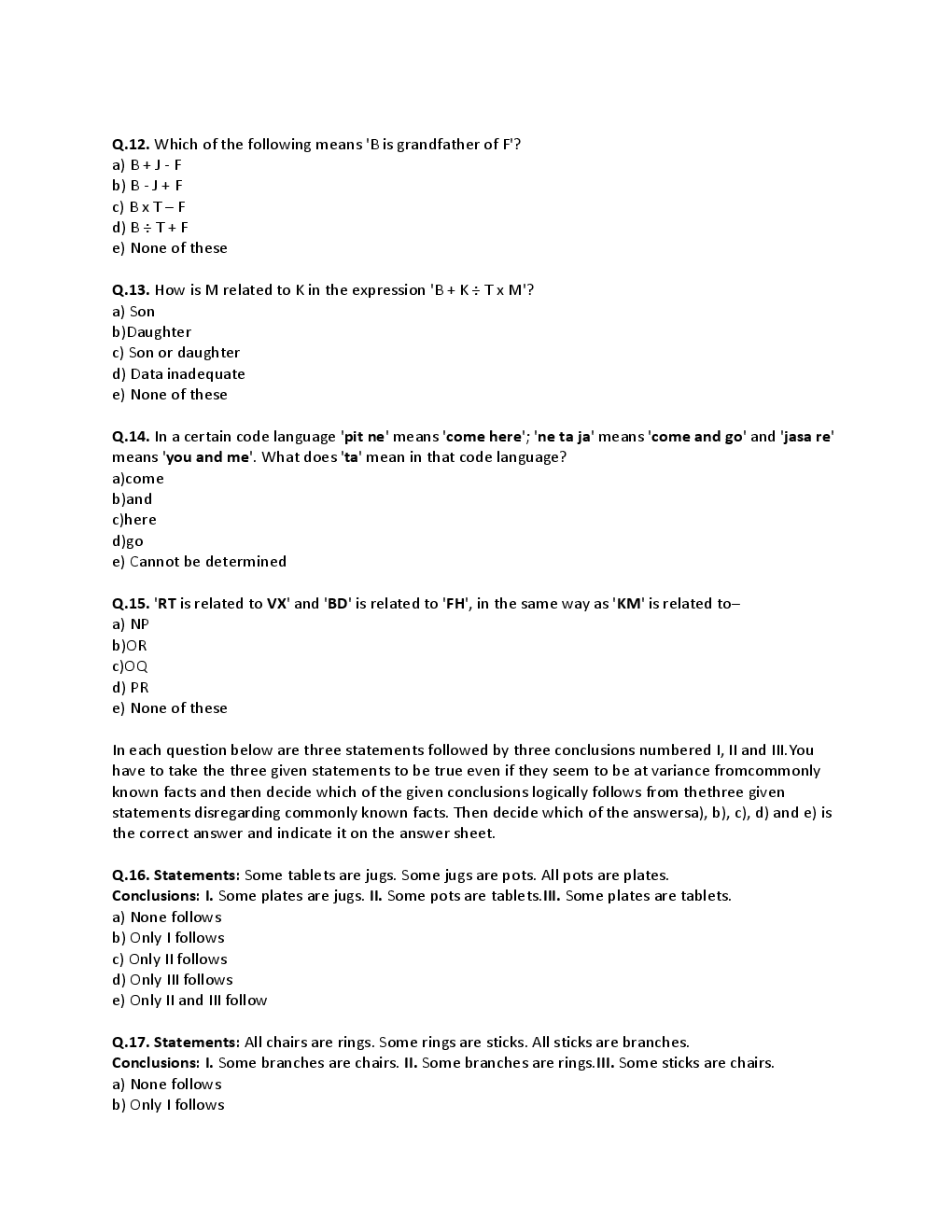 BANK PO Sample Question Papers For Indian Overseas Bank - Page 4