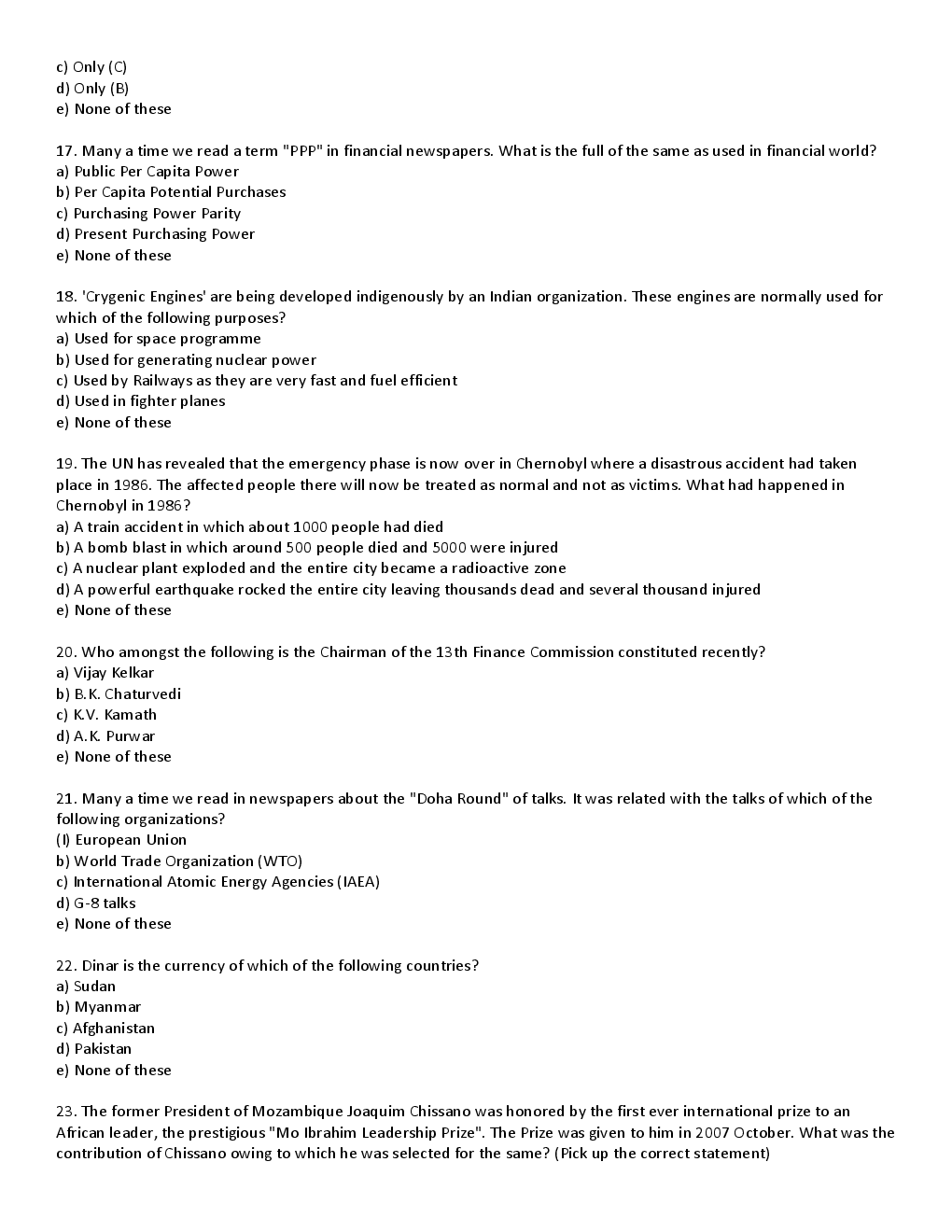 BANK PO Sample Question Papers For Nabard Bank - Page 5