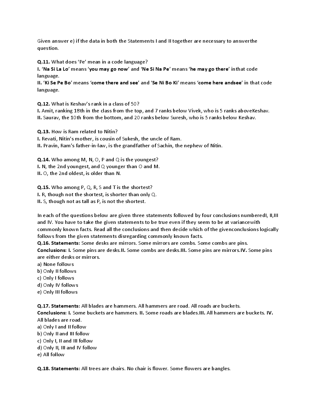 BANK PO Sample Question Papers For Oriental Bank - Page 4