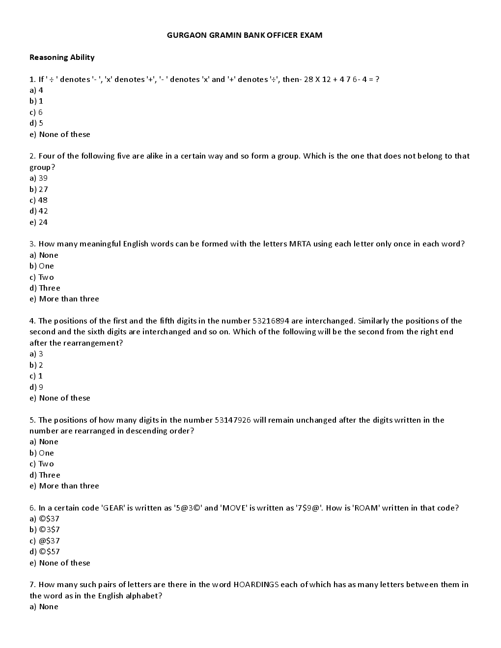 BANK PO Sample Question Papers For Gurgaon Gramin bank - Page 2