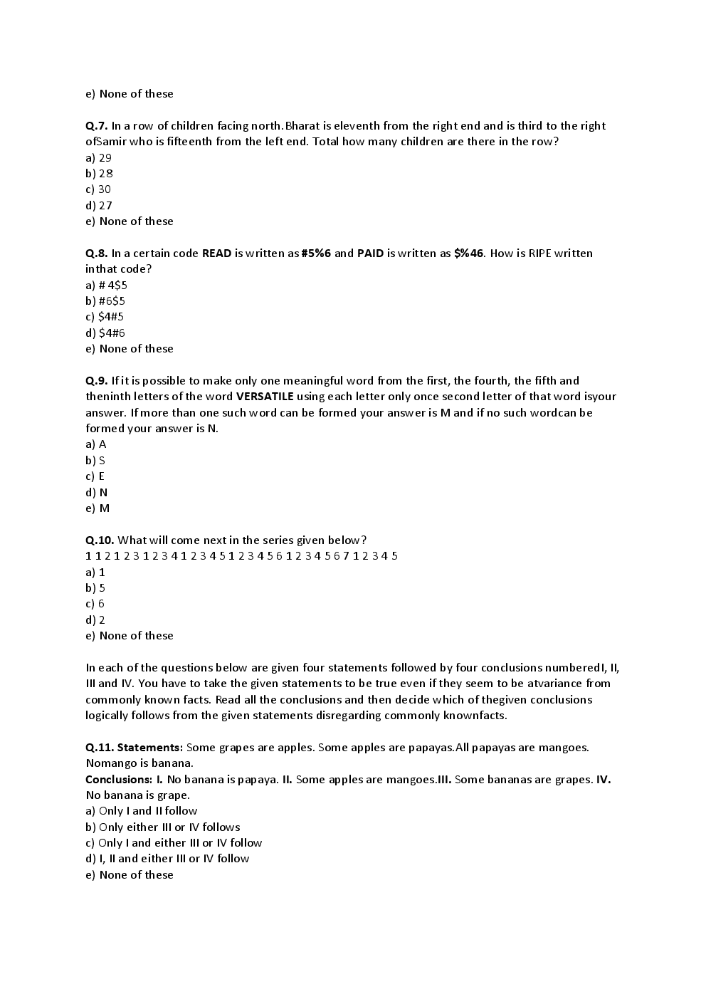 BANK PO Sample Question Papers For Allahabad Bank - Page 3