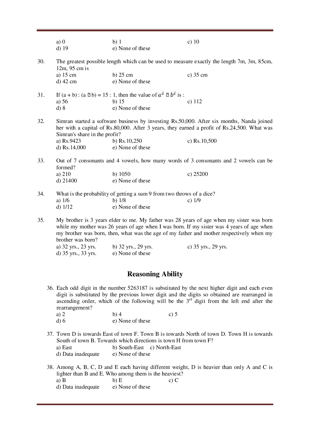 BANK PO Sample Question Papers For State Bank - Page 5