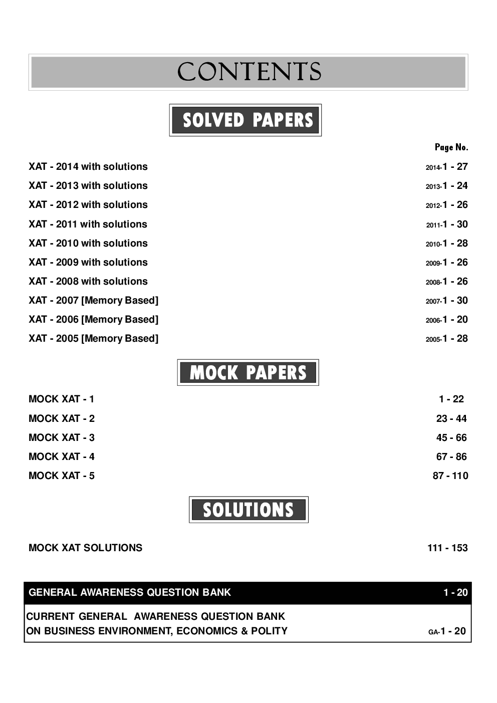XAT 5 Mock + 10 Past papers 2015 by Disha Publication - Page 3