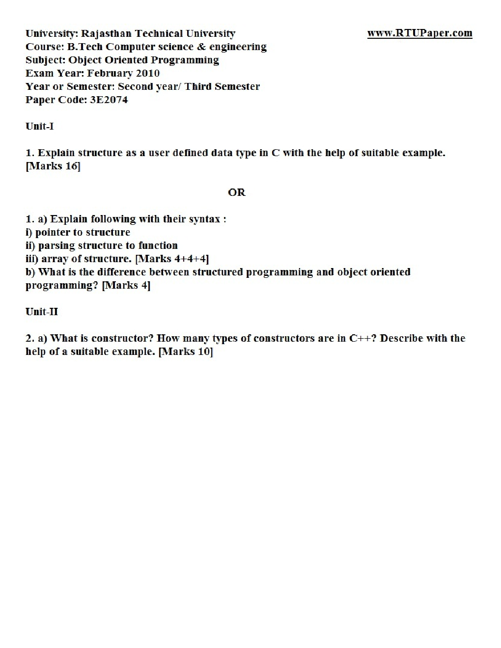 RTU QUESTION PAPERS 2ND YEAR INFORMATION TECHNOLOGY (2009-14) - Page 3