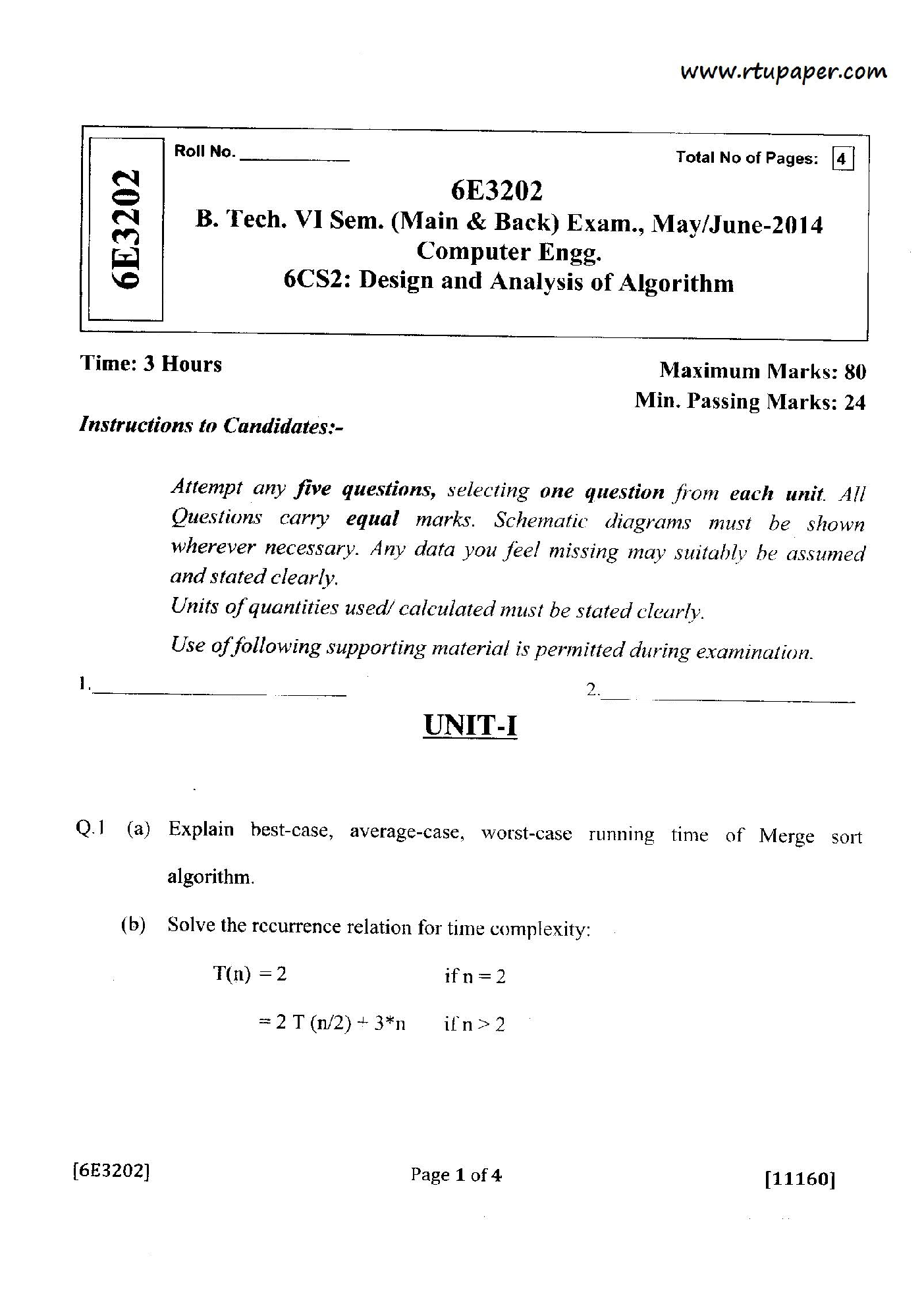 RTU QUESTION PAPERS 3RD YEAR INFORMATION TECHNOLOGY (2009-14) - Page 3