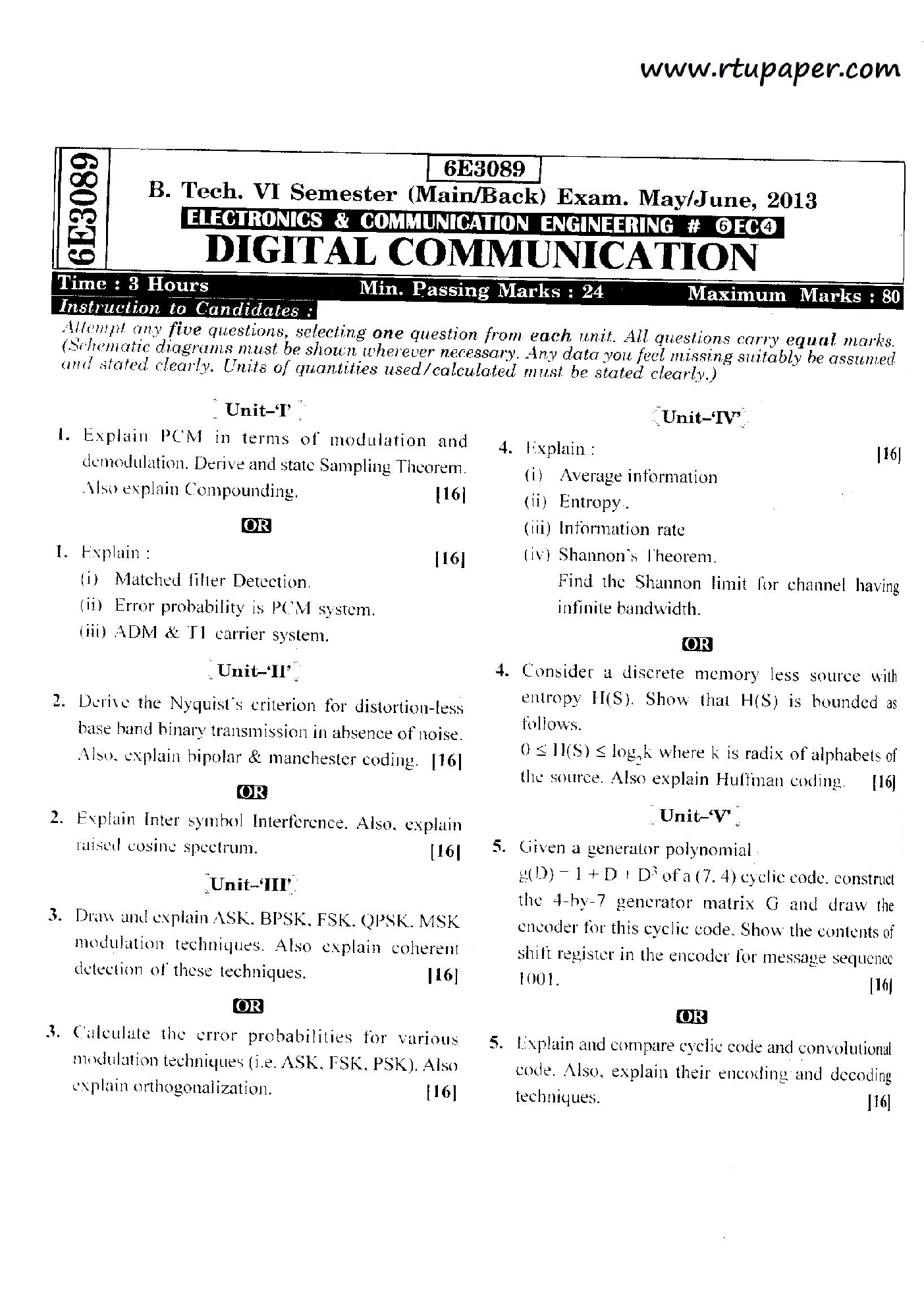RTU QUESTION PAPERS 3RD YEAR ELECTRONICS COMMUNICATION (2011-14) - Page 3