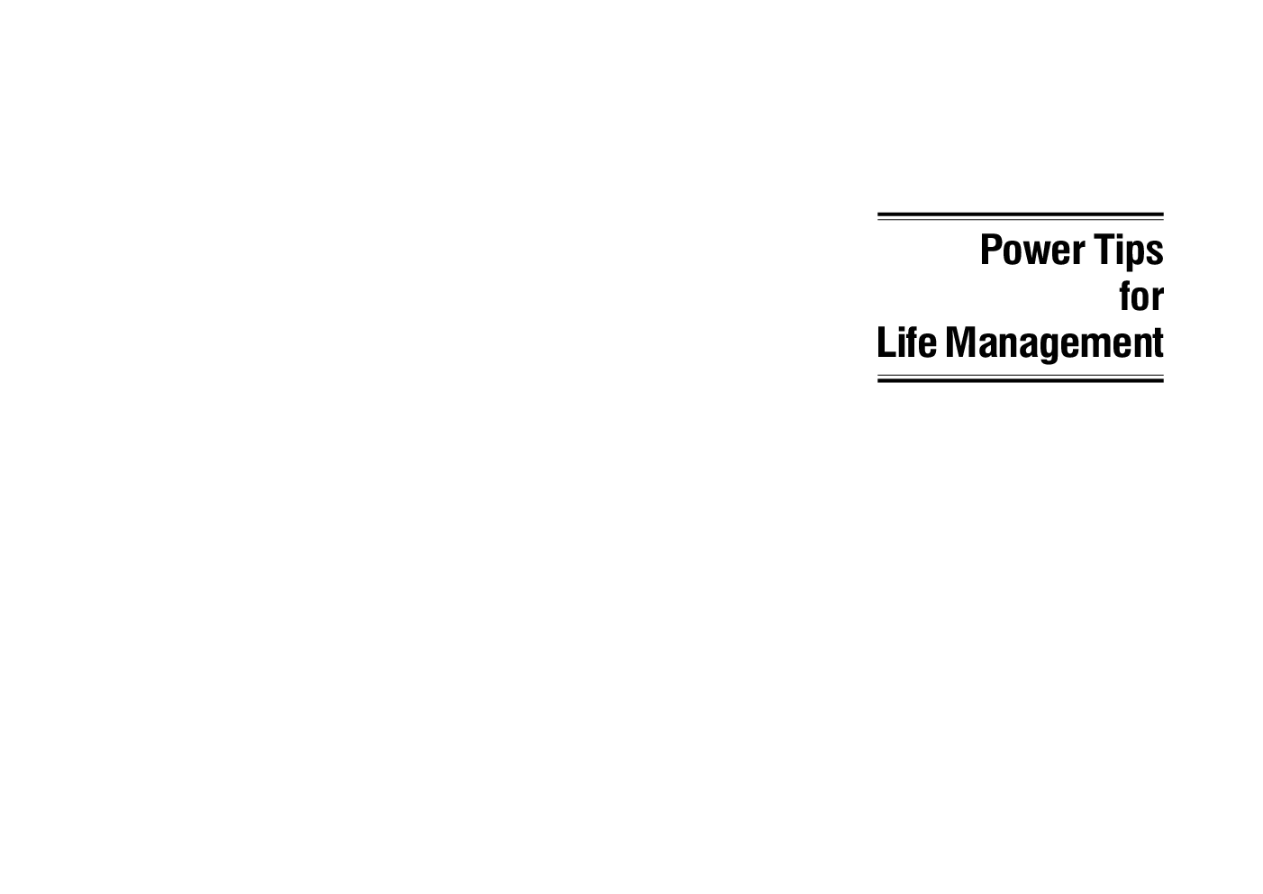Power Tips for Life Management - Page 5