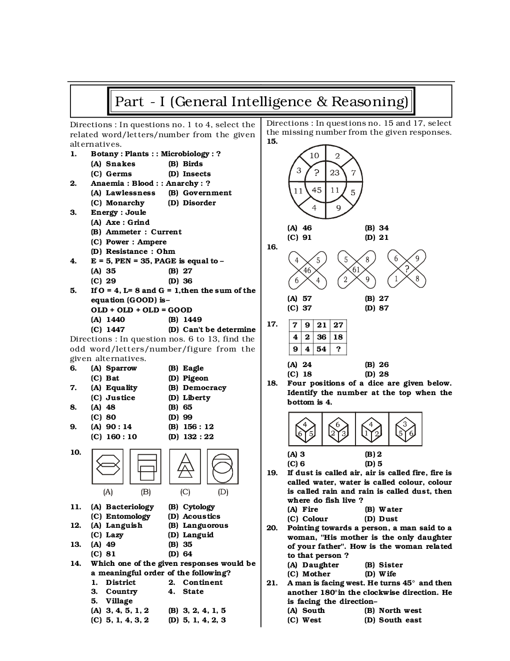 SSC CGL Mock Test Practice Set 14 (With Answer) Tier I - Page 3