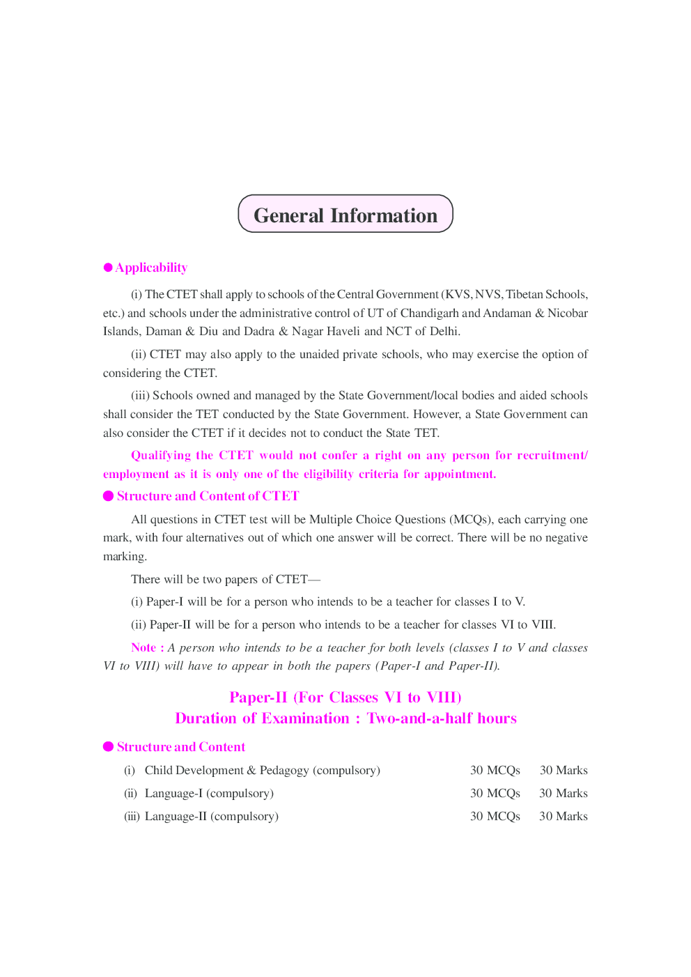 Central Teacher Eligibility Test Elementary Stage (Paper-II) (For Classes VI-VIII) Maths & Science - Page 5