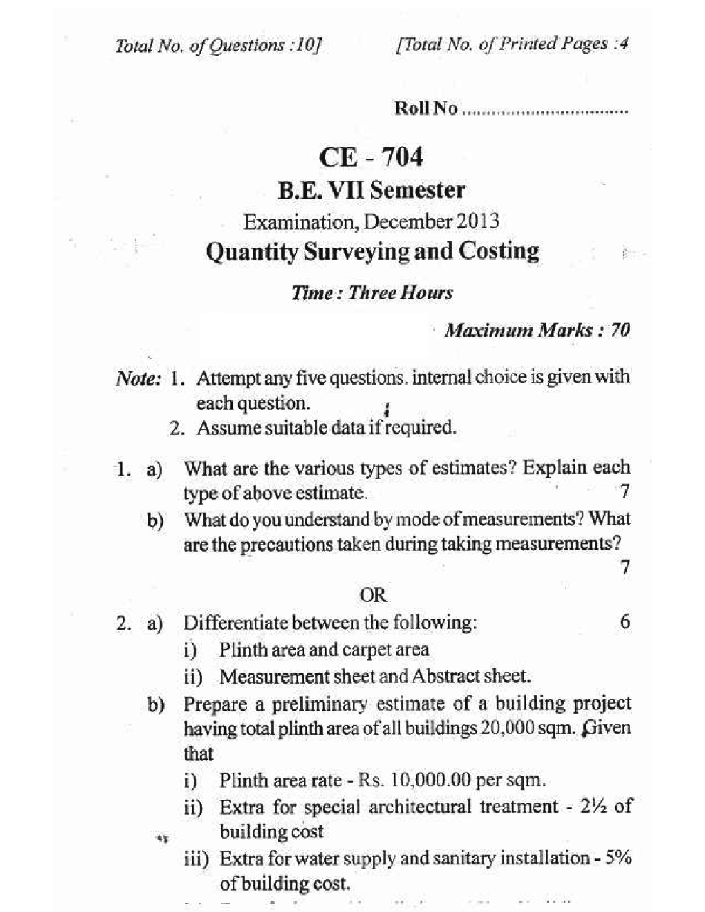 RGPV QUESTION PAPERS 4th Year Civil Engineering (2009-2014) - Page 2