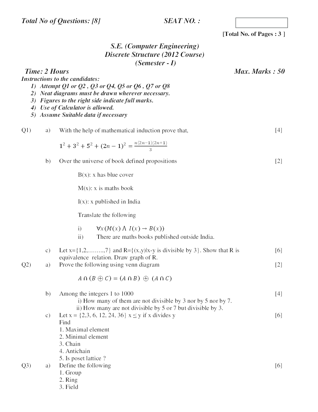 Download Pune University Question Papers 2nd Year CS Engineering 2009
