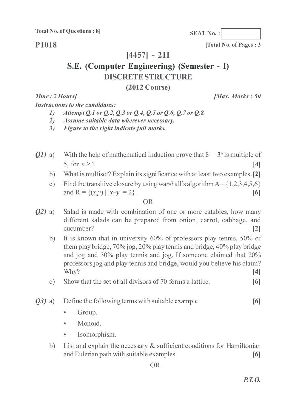 Download Pune University Question Papers 2nd Year CS Engineering 2009