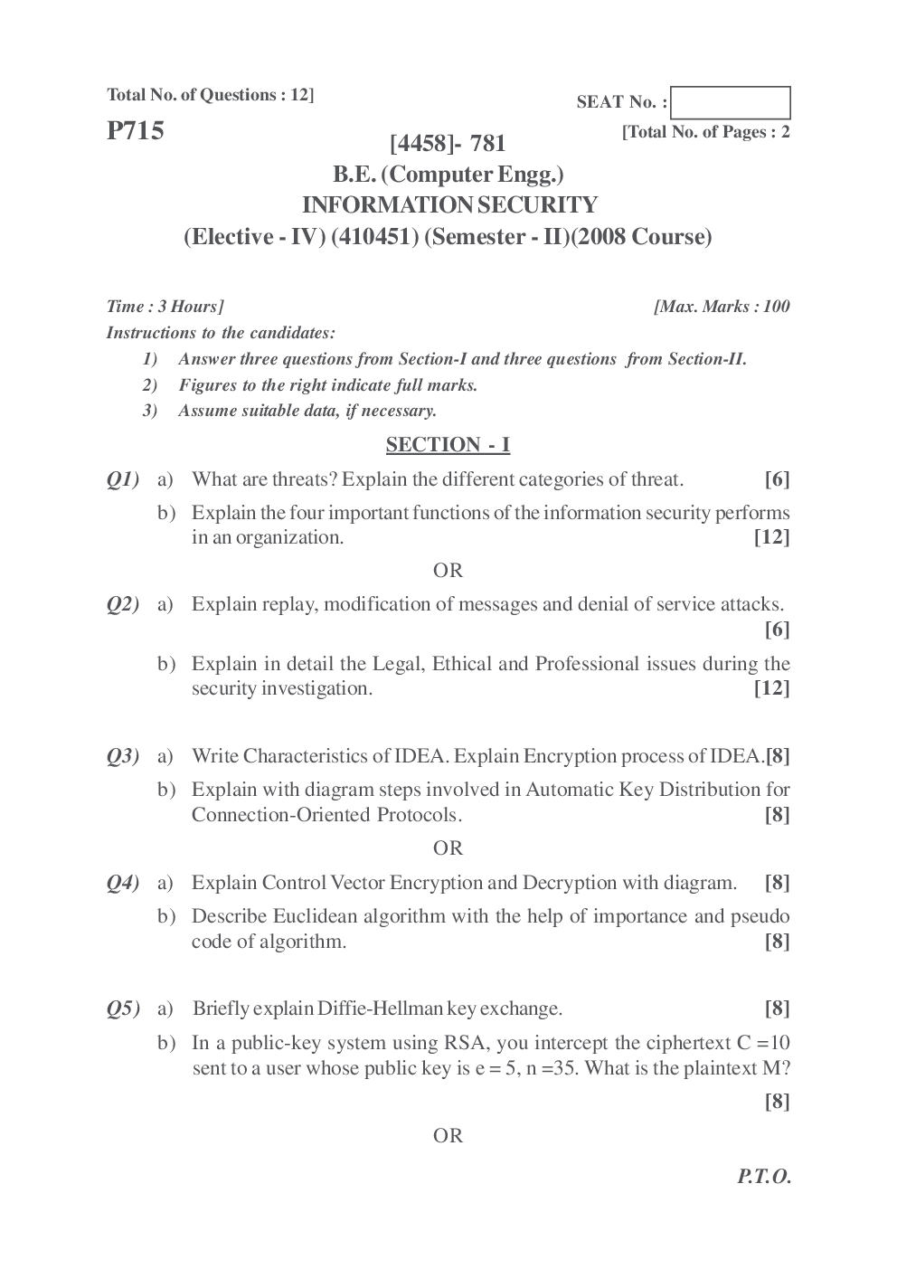PUNE UNIVERSITY QUESTION PAPERS 4th Year Computer Engineering (2009-2014) - Page 2