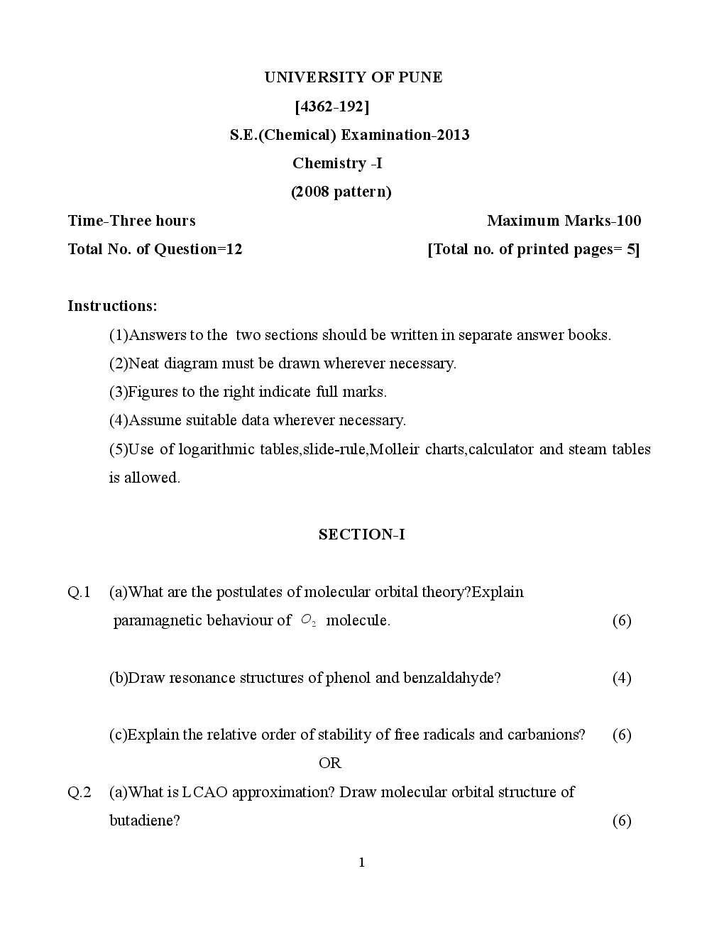 PUNE UNIVERSITY QUESTION  QUESTION PAPERS 2nd Year Chemical Engineering (2009-2014) - Page 2