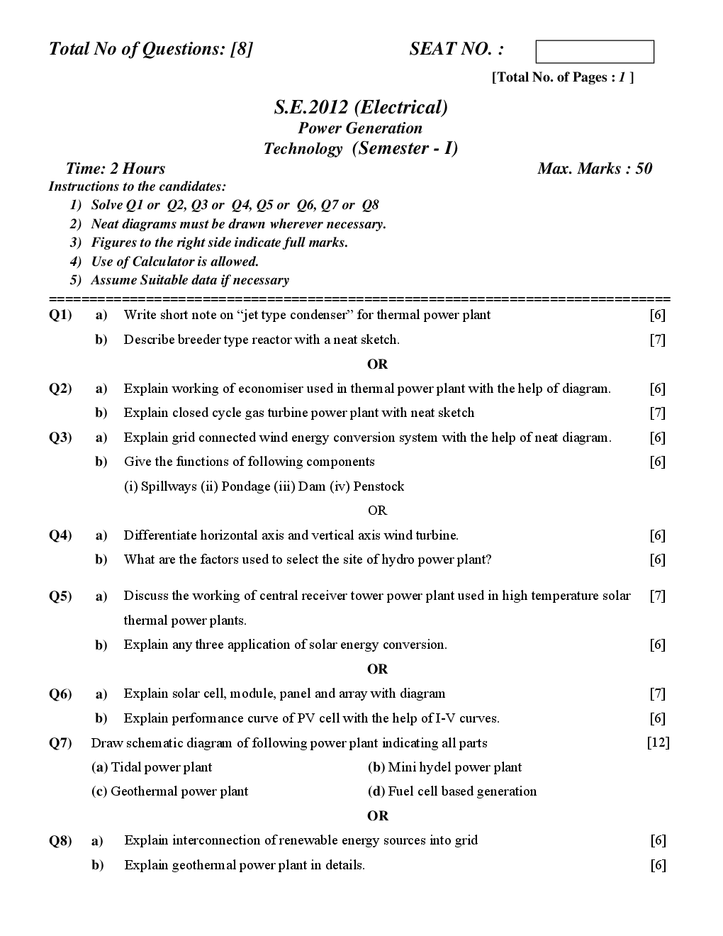PUNE UNIVERSITY QUESTION PAPERS 2nd Year Electrical Engineering (2009-2014) - Page 2