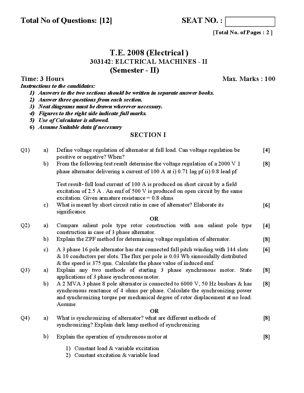 PUNE UNIVERSITY QUESTION PAPERS 3rd Year Electrical Engineering (2009-2014) - Page 5