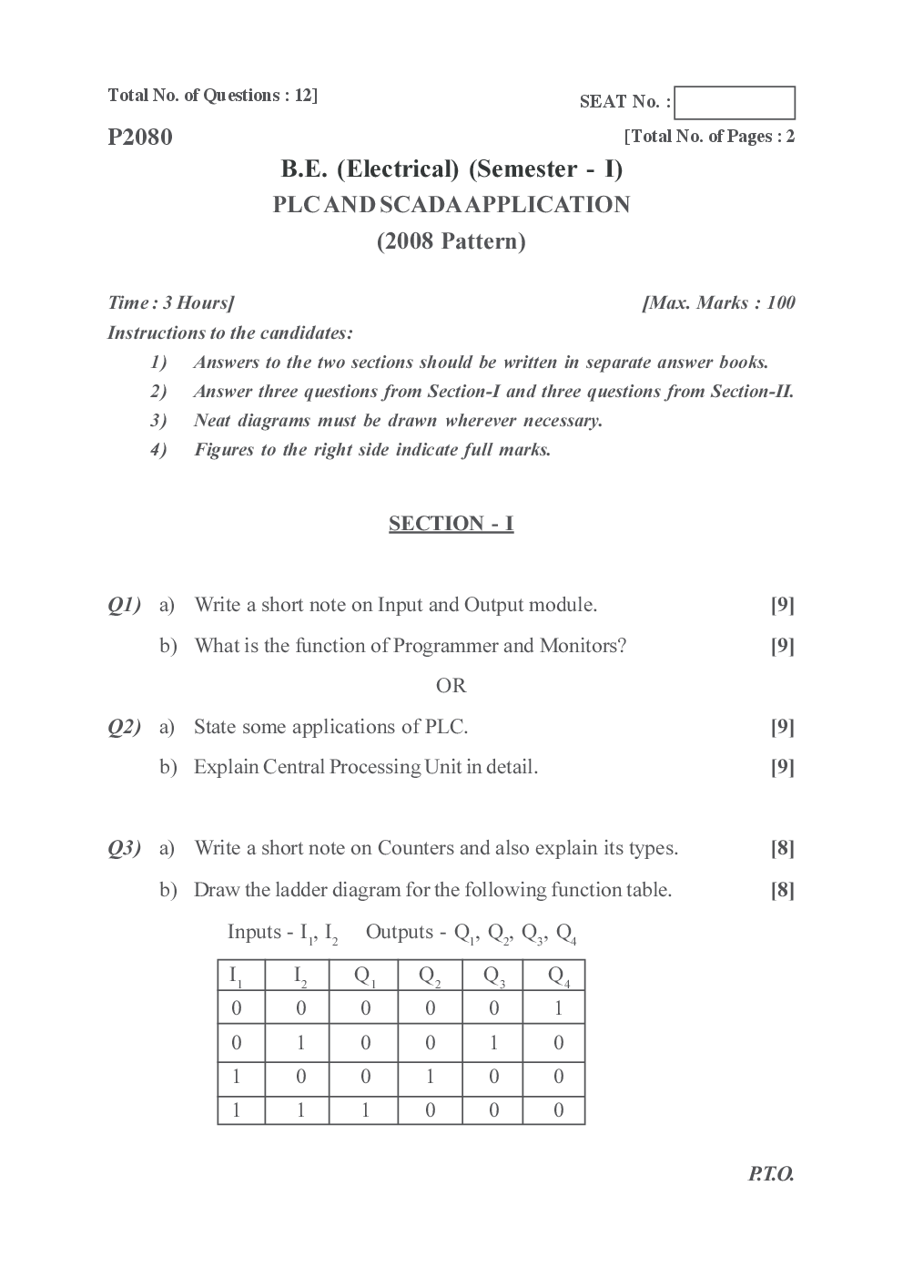 PUNE UNIVERSITY QUESTION PAPERS 4th Year Electrical Engineering (2009-2014) - Page 2