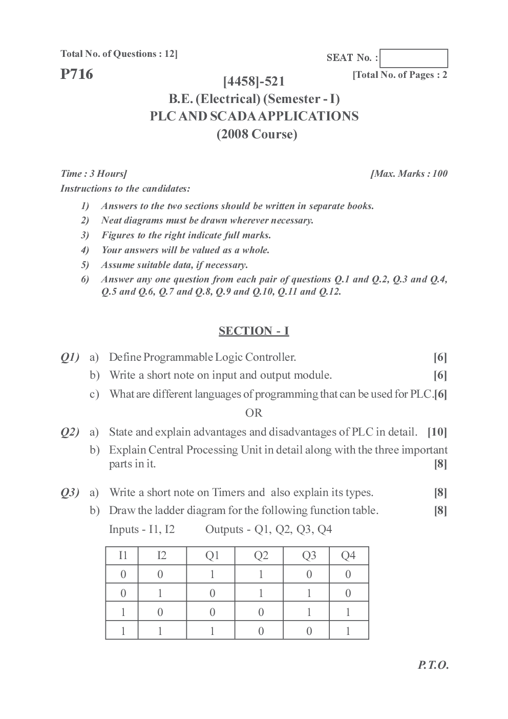 PUNE UNIVERSITY QUESTION PAPERS 4th Year Electrical Engineering (2009-2014) - Page 4