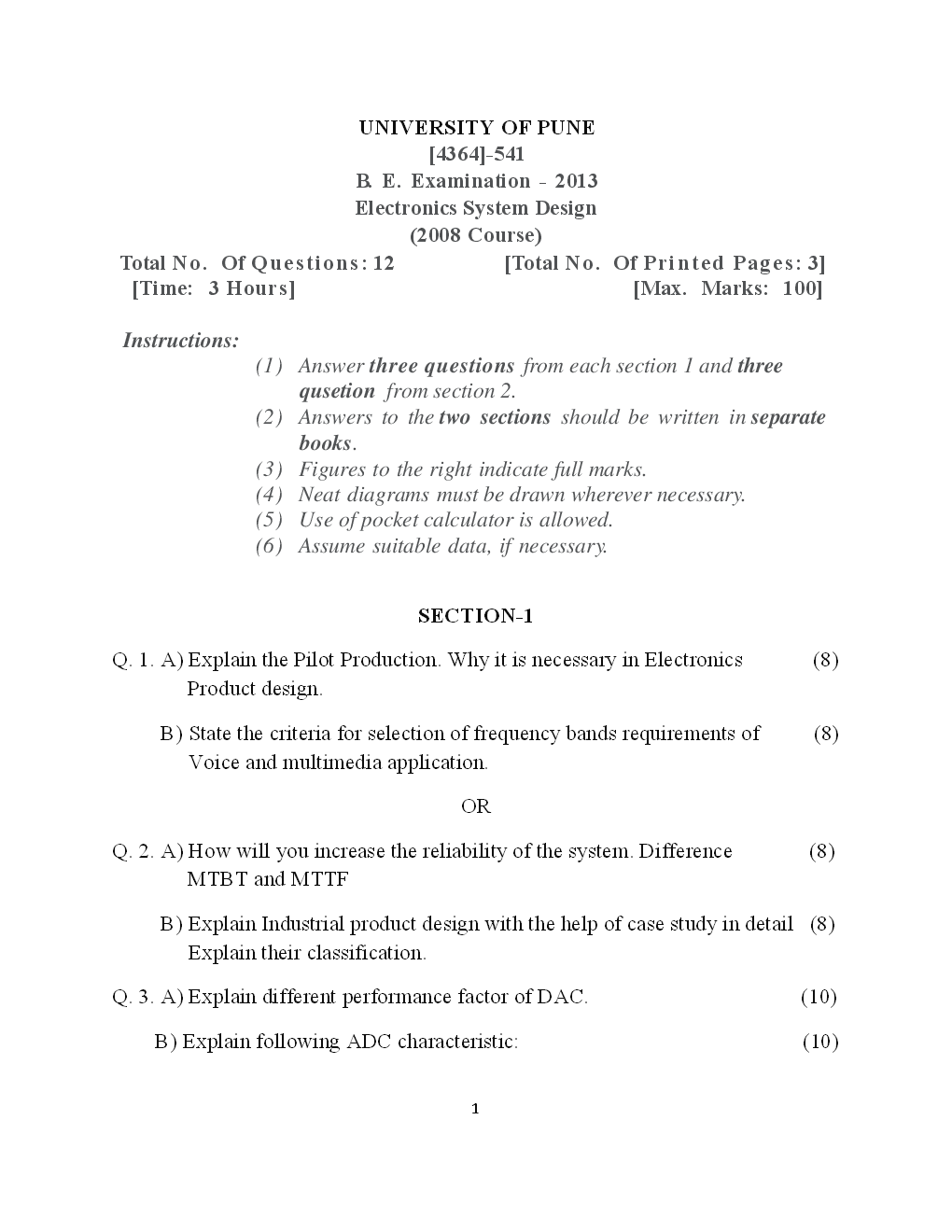 PUNE UNIVERSITY QUESTION PAPERS 4th Year Electronics Engineering (2009-2014) - Page 2