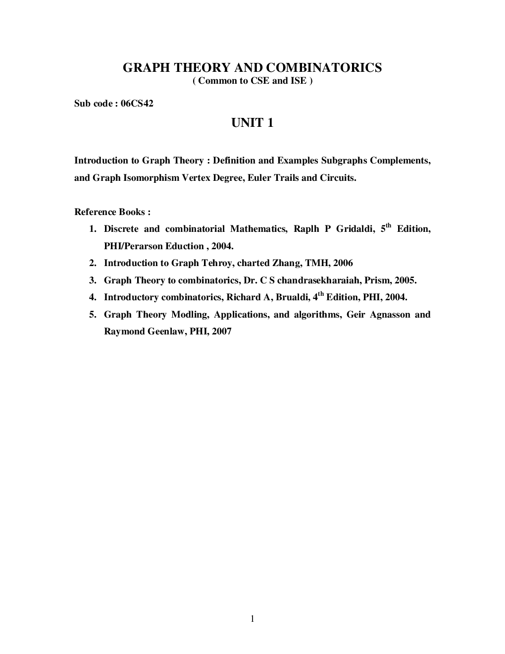 VTU eNotes On Graph Theory & Combinatronics (Computer Science) - Page 2