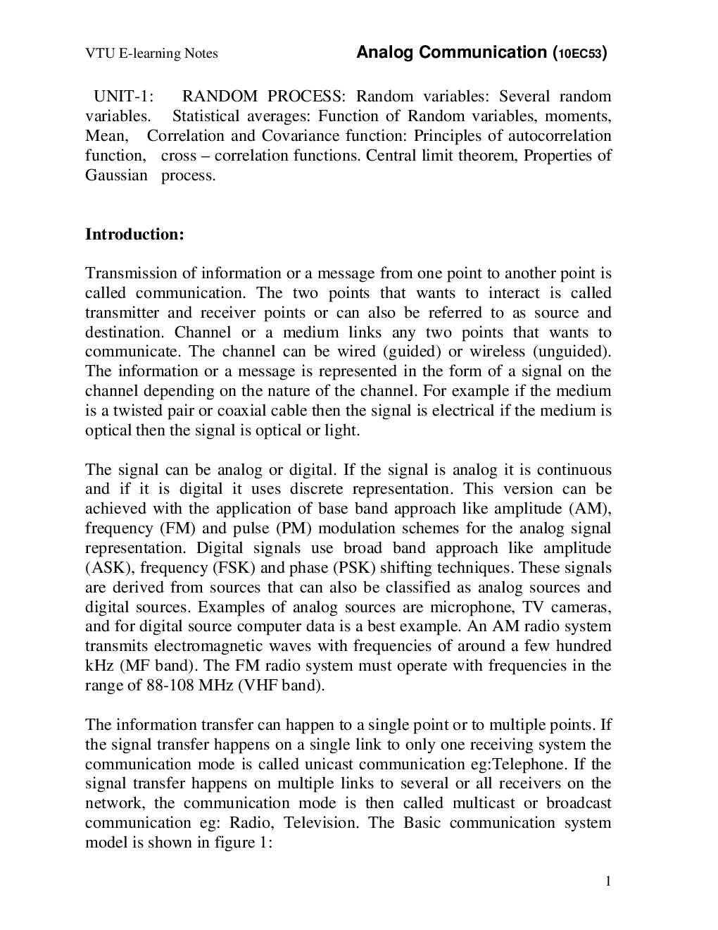 VTU eNotes On Analog Communication (Electronics and Communication) - Page 2