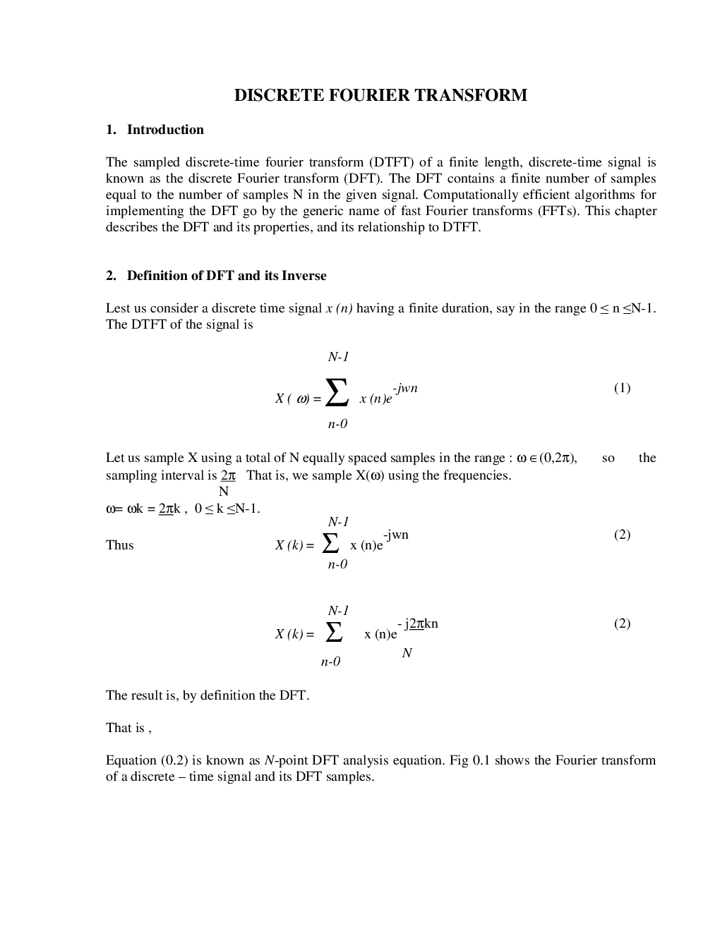 VTU eNotes On Digital Signal Processing (Electronics and Communication) - Page 2