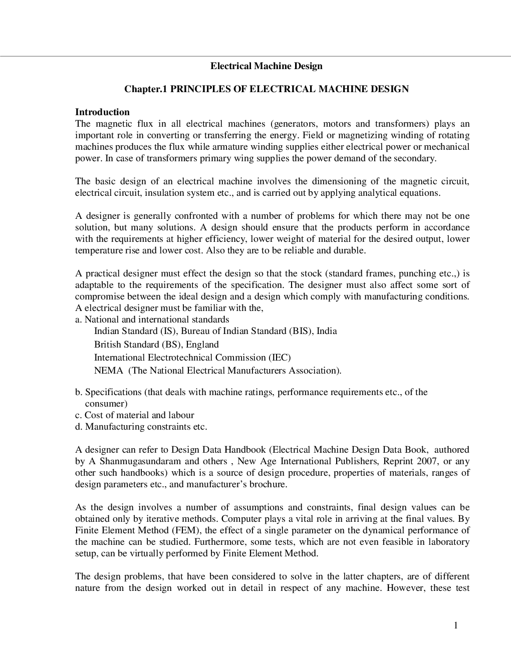 Download VTU eNotes On Electrical Machine Design (Electrical And