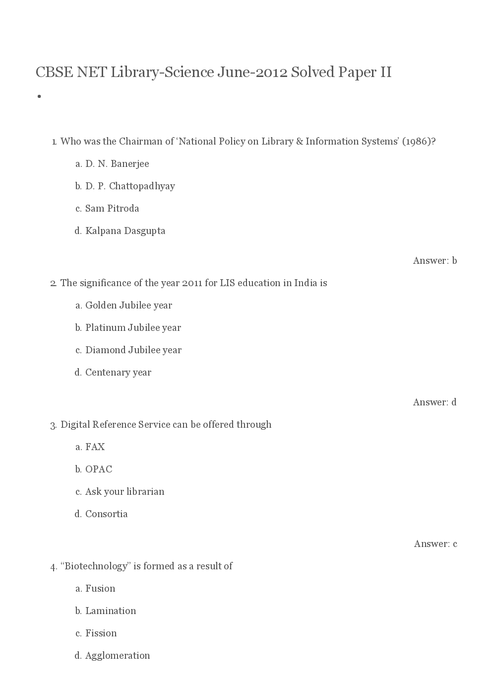 CBSE UGC NET Previous Year 2012-14 Solved Question Papers Library and Information Science Paper-II (June-Dec) - Page 2