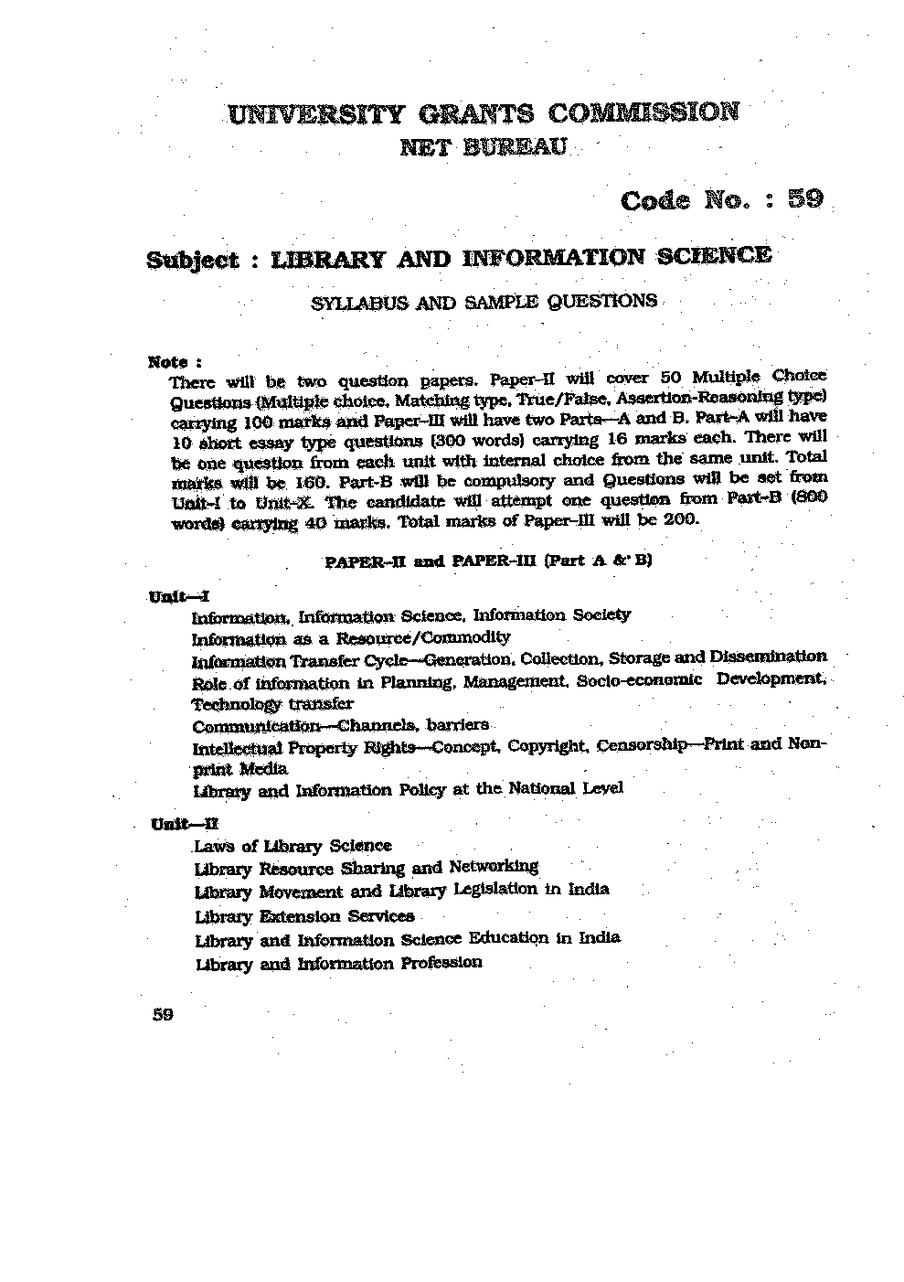 CBSE UGC NET Library and Information Science Syllabus 2016 - Page 2