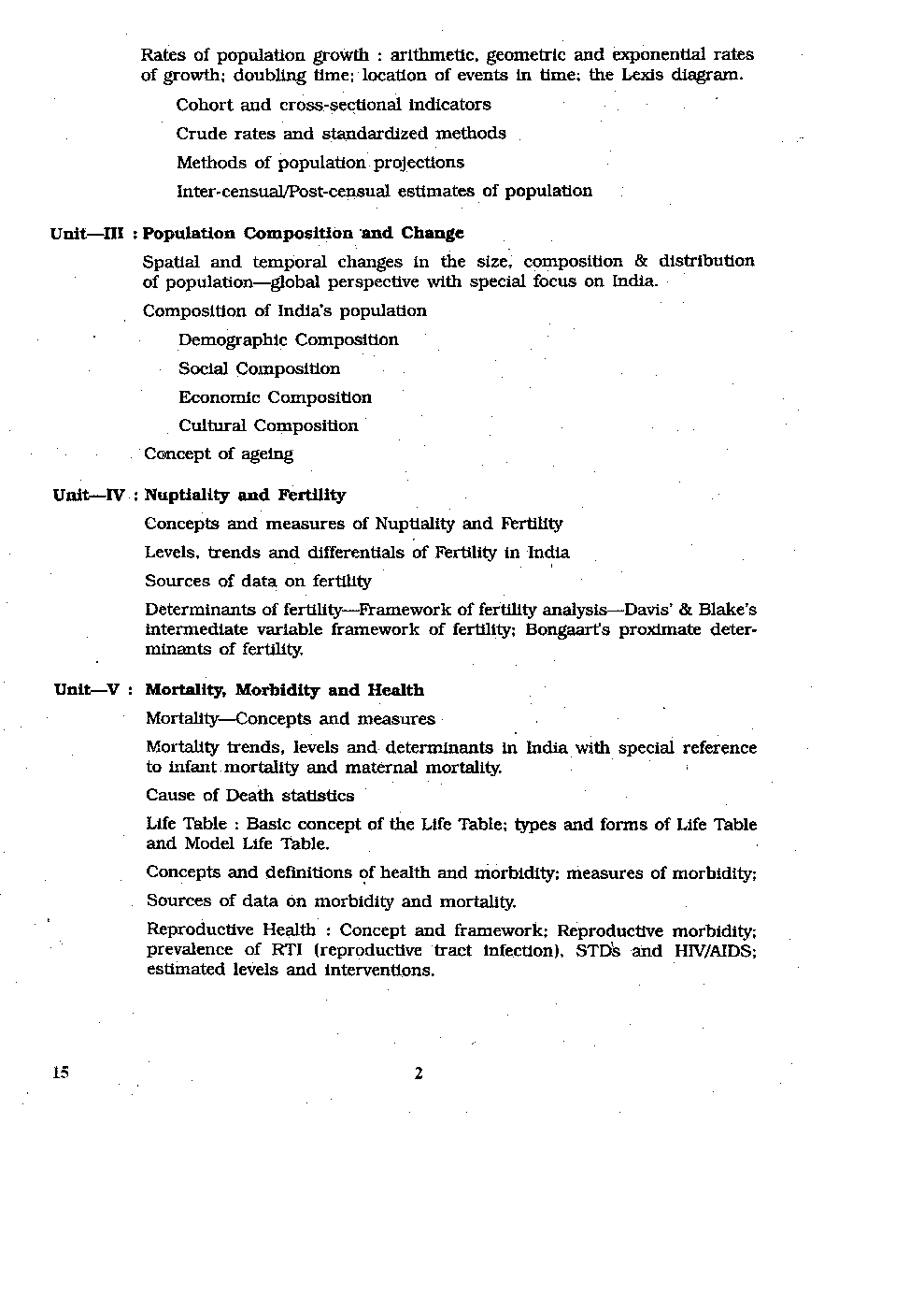 CBSE UGC NET Population Studies Syllabus 2016 - Page 3