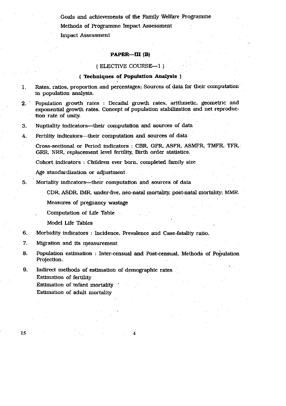 CBSE UGC NET Population Studies Syllabus 2016 - Page 5